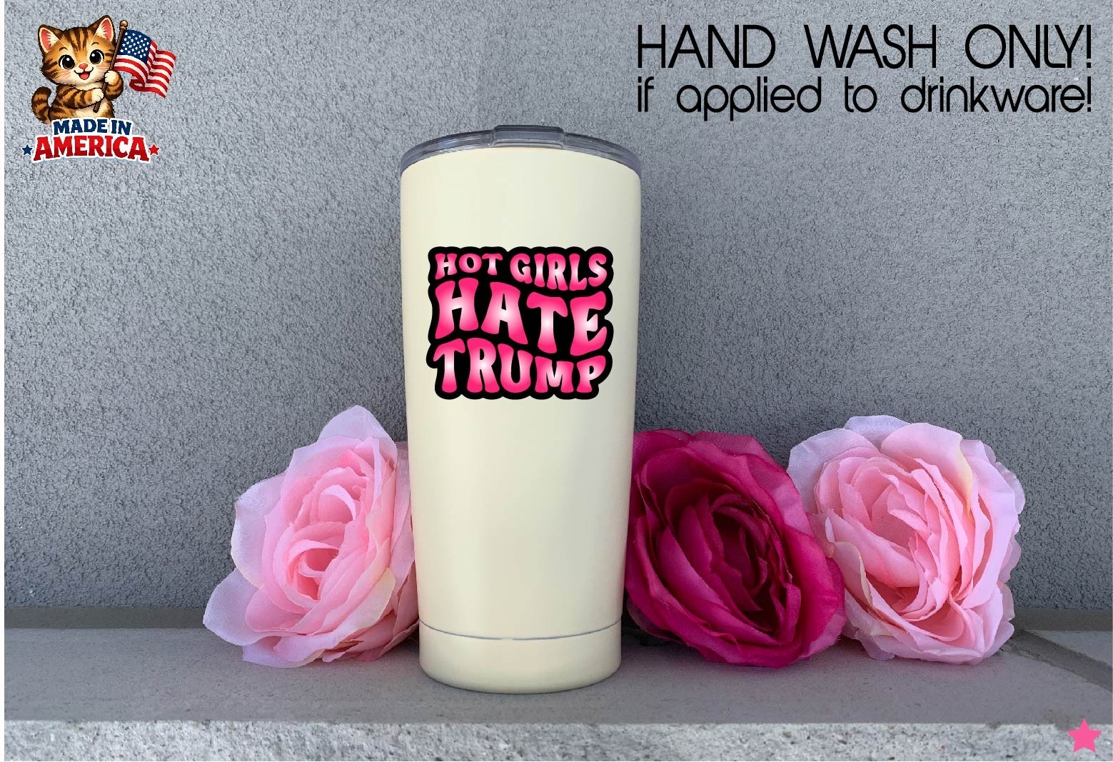 Hot Girls Hate Trump Decal Sticker Anti MAGA Political No Kings Protest Democrat