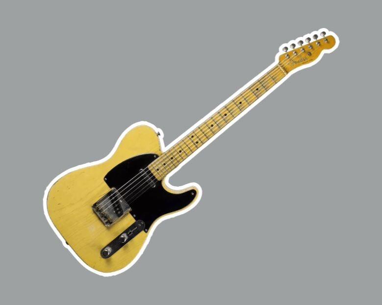 1952 Butterscotch Telecaster Guitar Die Cut Glossy Vinyl Sticker