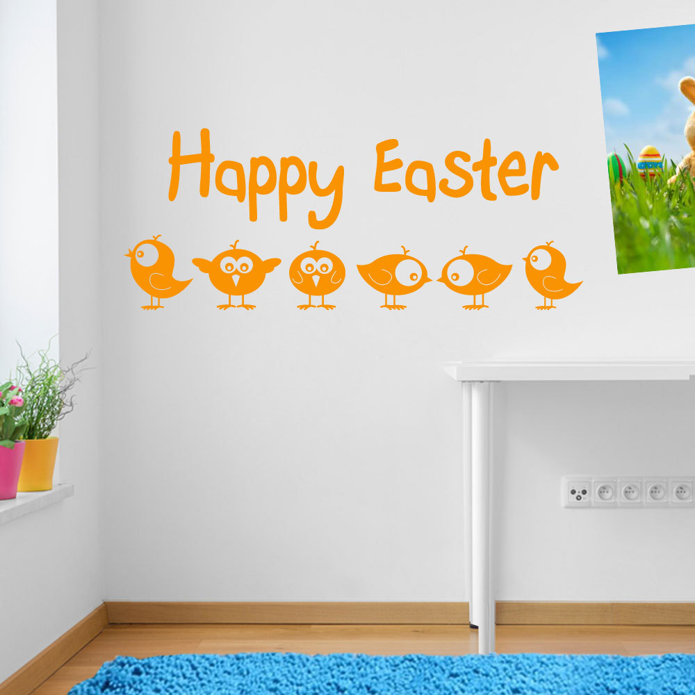 Happy Easter Birds Vinyl Window Wall Decor Decals Stickers Set Shop Display A149