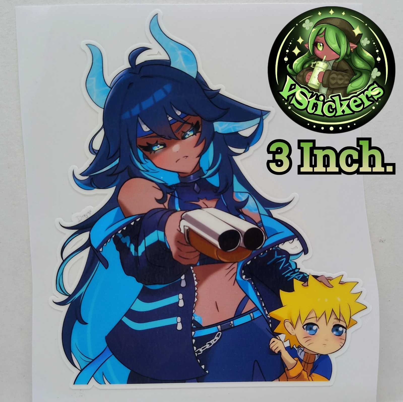 [Vtuber][3 Inch.] SynthwWave Protect Naruto Fan Art Water-Resistant Sticker!