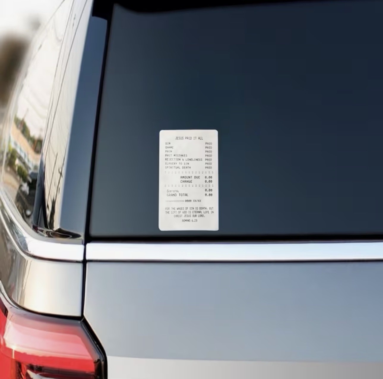JESUS PAID IT ALL RECEIPT 4” VINYL DECAL STICKER GOD CHRISTIAN CROSS SAVED SIN
