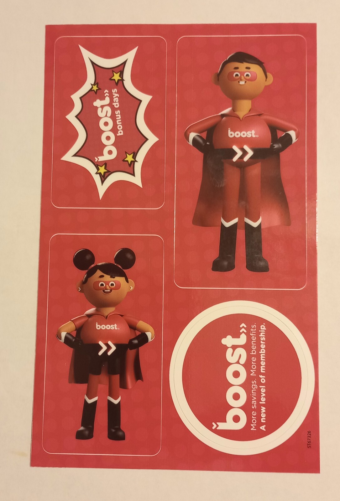 Kroger Collectible Kroji "Boost" Characters Adhesive Stickers/Decals