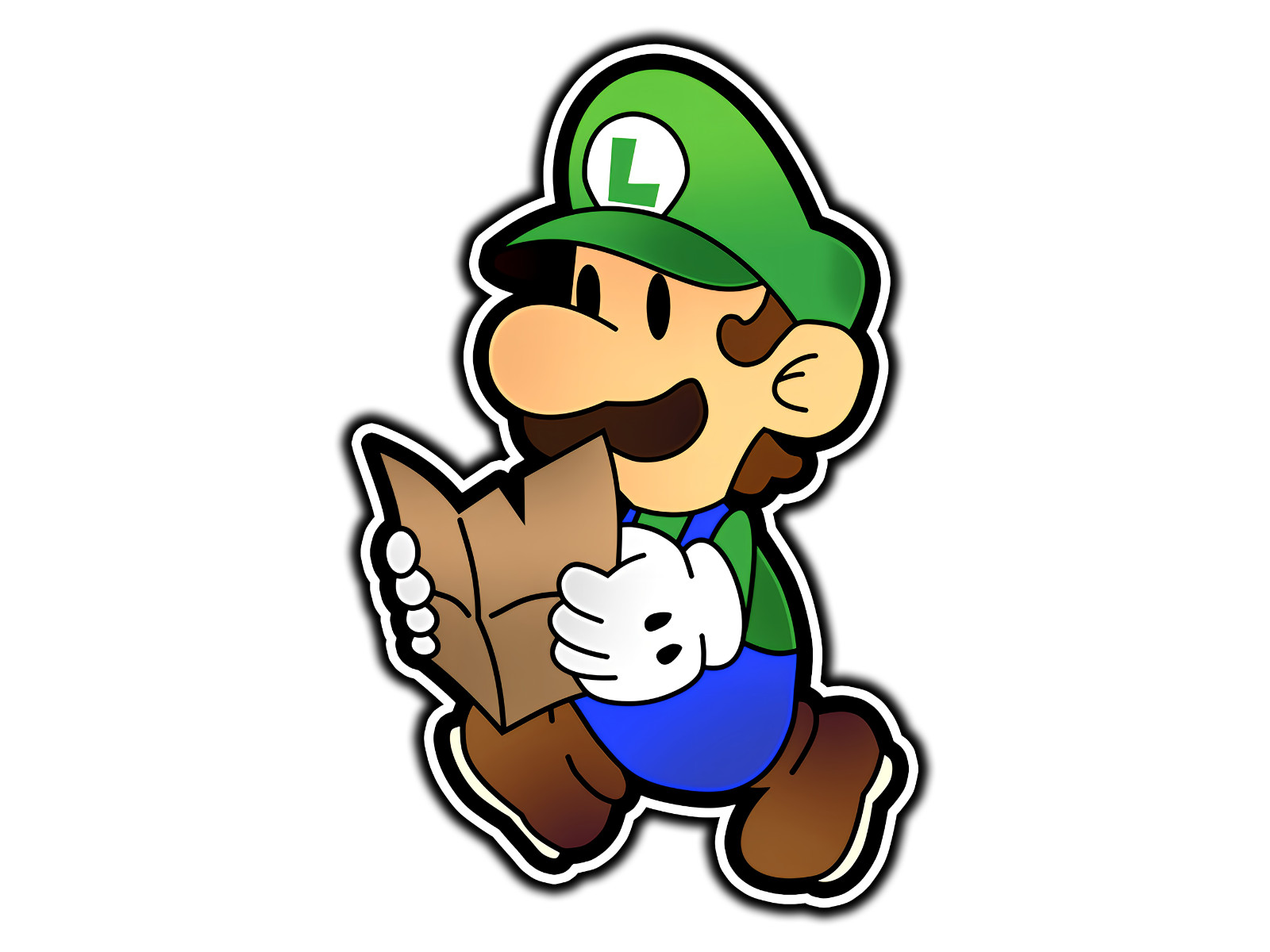 Paper Luigi Icon Waterproof Vinyl Sticker Decal Die-Cut