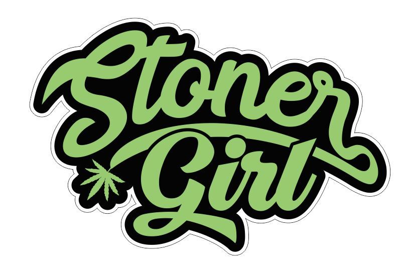 Weed Cannabis Marijuana Joint Stoner Girl Sticker Decal A28