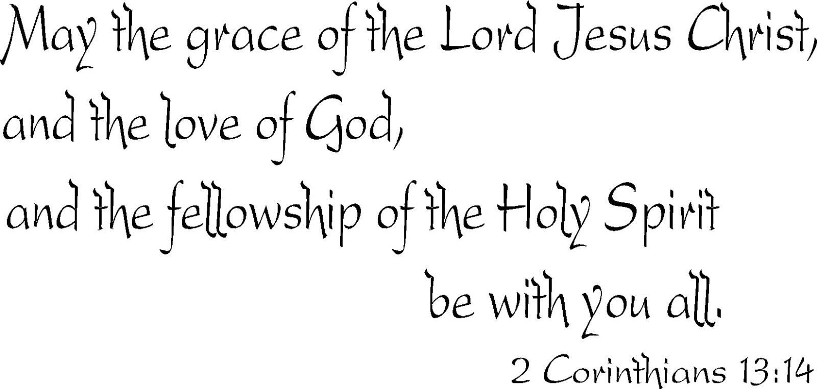 2 Corinthians 13:14 11"x22" Vinyl Wall Decal by Scripture Wall Art – Decor