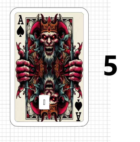 Ace of Spades Credit Debit Card Skin Stickers Playing Cards Demon Skull Goth USA