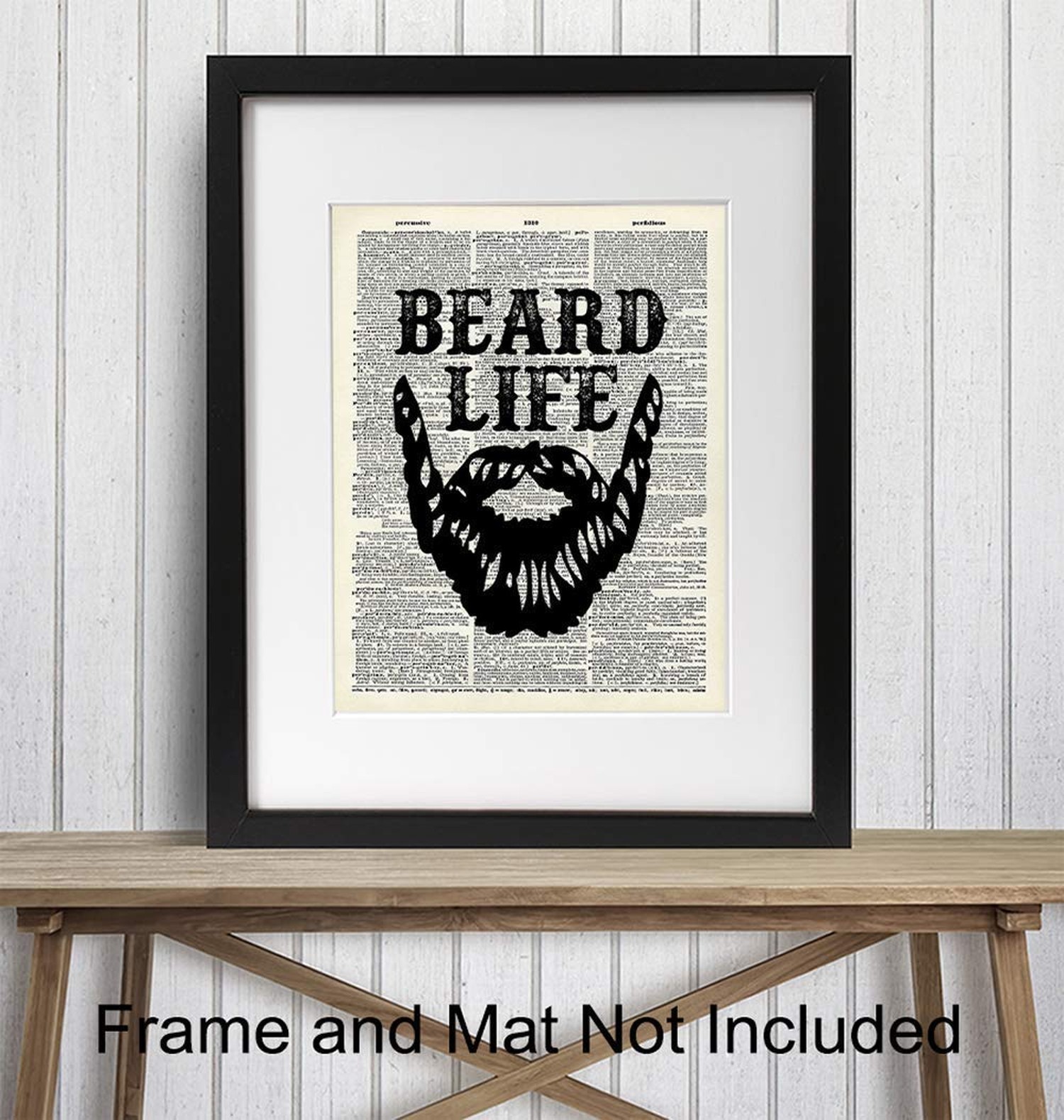 Beard Life Typography Bathroom Wall Art 8×10 Poster Print – Unique Home Decor…