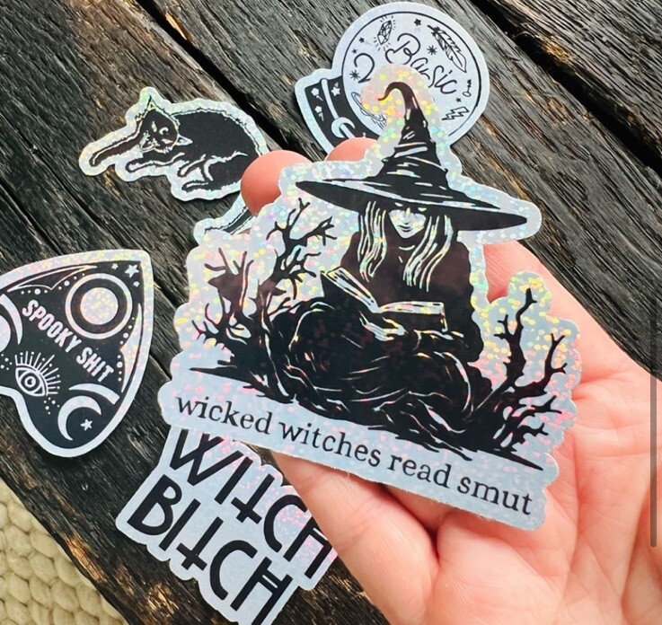 Horror Tarot Card Movie Set Of 8 Holographic Halloween Spooky Sticker Set