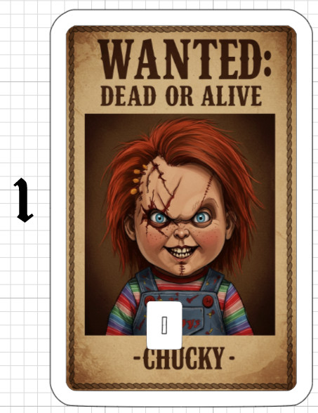 Wanted Poster Chucky Credit Debit ATM Card Skin Sticker Halloween Horror Movie