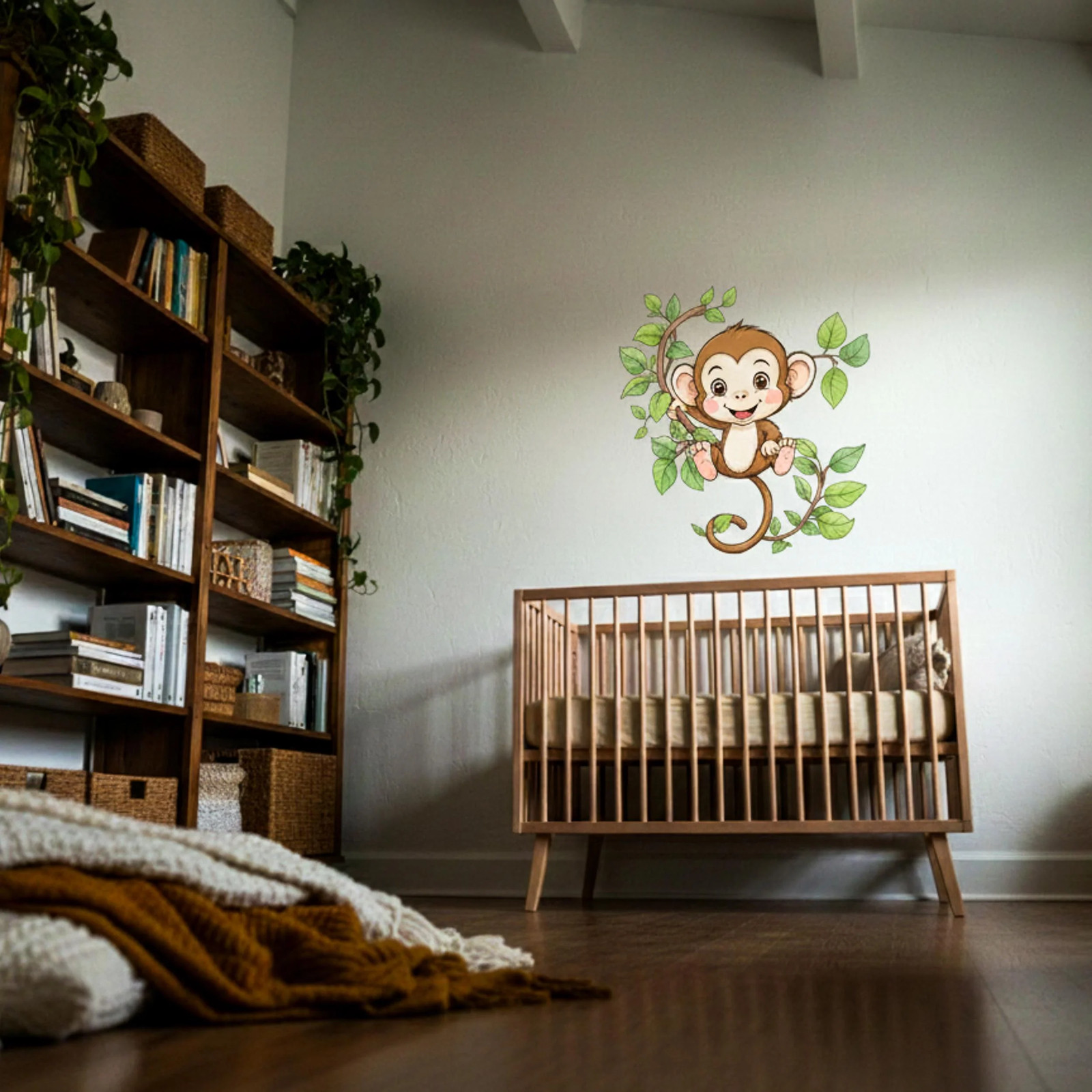 Cute Monkey Wall Decal | Jungle Nursery Decor