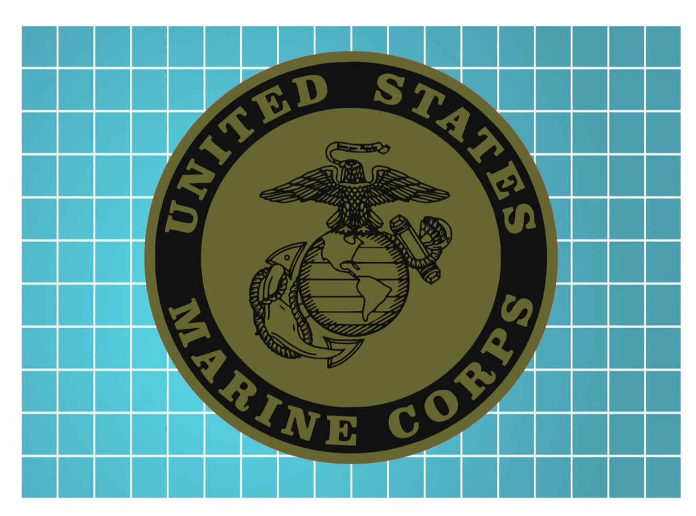 US Marine Corps Logo Die Cut Laminated Vinyl Decal Sticker Low Viz Green