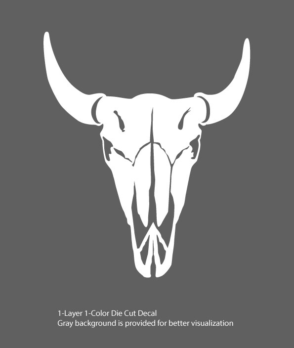 Bison Bonasus Skull 3 Sticker (White&Black) – Die Cut Outdoor Decal 6Yrs Film