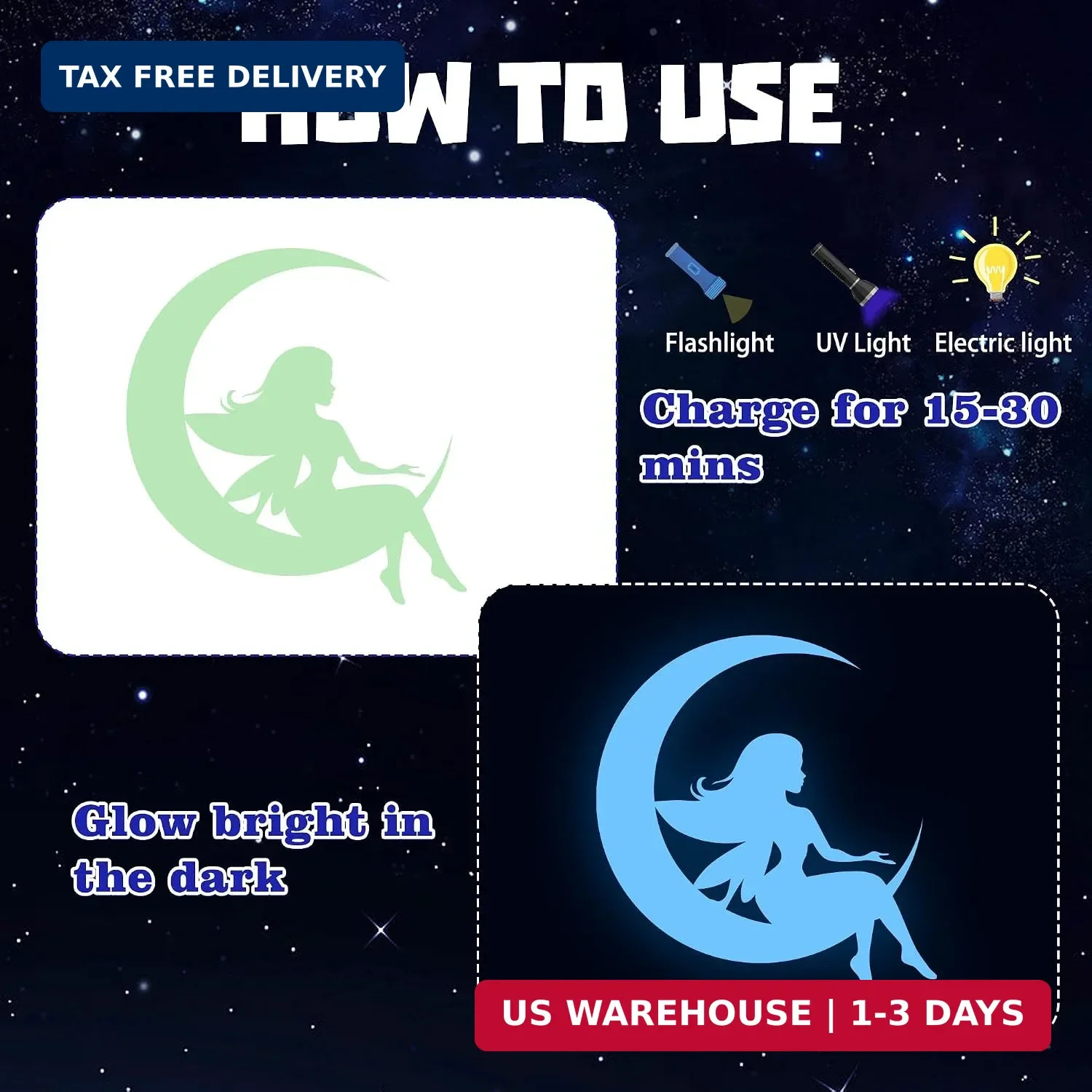 Glow in the Dark Stars for Ceiling Unicorn Decals Bedroom Decor for Girls | Fair