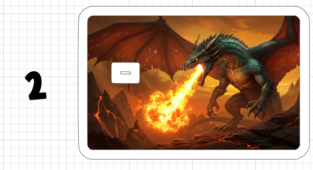 Fire Dragon ATM Debit Credit Card Sticker Skin Mage Archer Knight Green Red USA