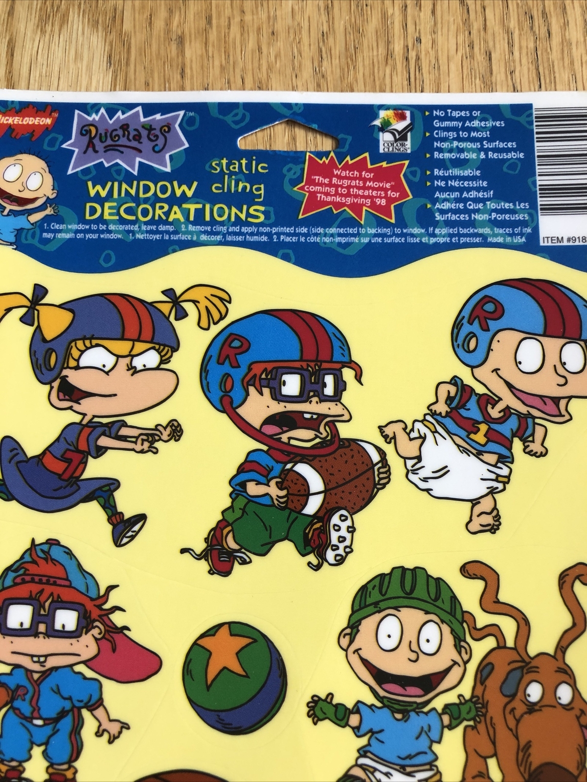 Rugrats Static Cling Window Decorations Nickelodeon 1997 Sports Football Soccer