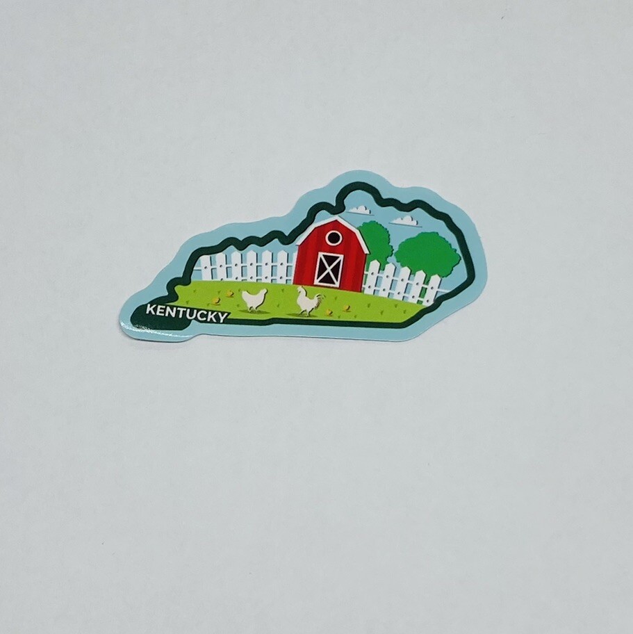 Kentucky State Map Sticker Barn Chicken Decal Vinyl USA Travel Souvenirs Tc6