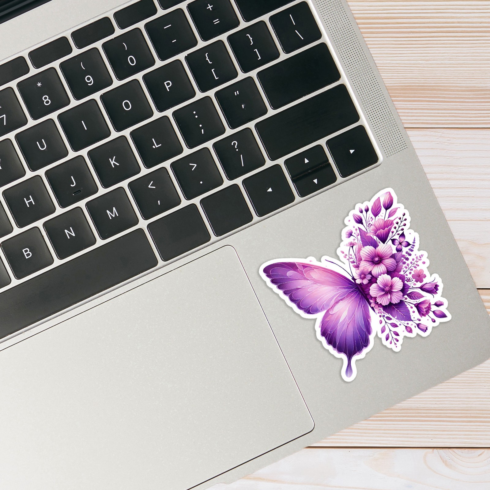 Purple Butterfly Flower Wings – Vinyl Decal Sticker – Car Window Laptop – #209