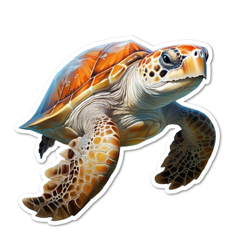 Sea Turtle Vinyl Sticker Ocean Animal Waterproof UV Resistant Glossy Decal