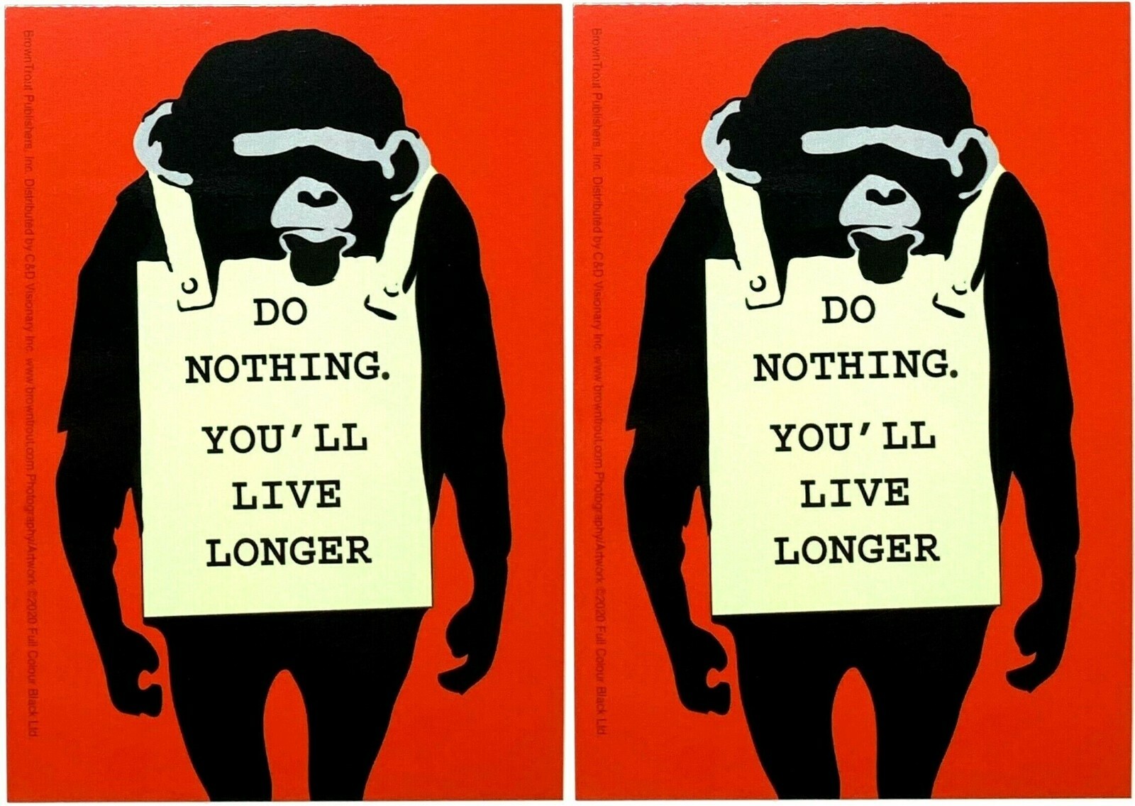 Banksy Do Nothing You'll Live Longer Street Art Sticker Set Graffiti Memorabilia