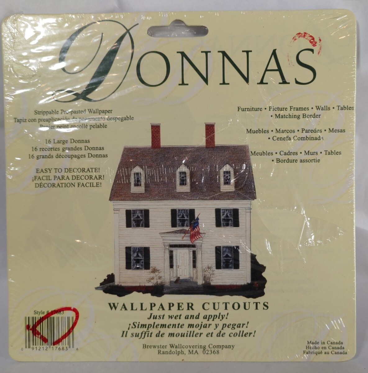Donnas Wallpaper Cutouts Colonial Home American Flag Sticker