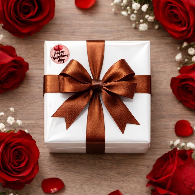 Happy Valentine's Day Heart Shape Stickers Set, 1.2" & 1.5"
