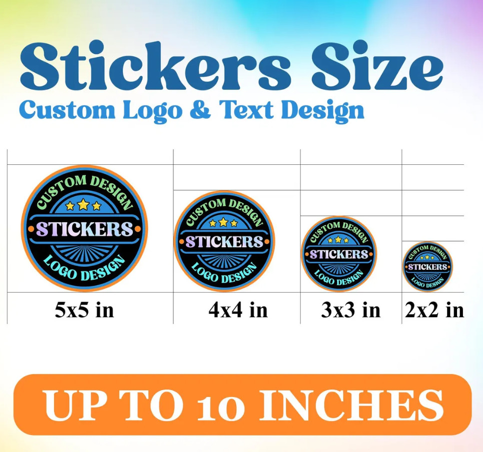 100 Custom Vinyl Stickers Decals – Your Logo, Image or Design Any Shape or Size