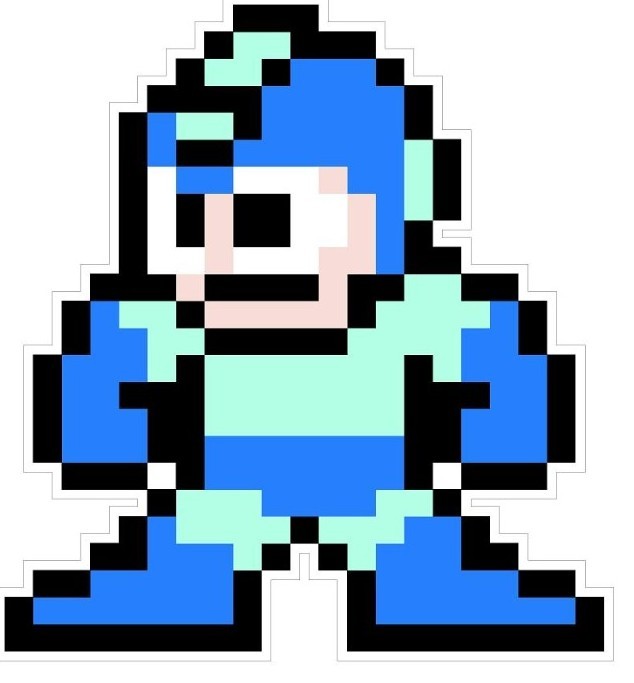 Nintendo NES 8-bit Mega Man Vinyl Decal Sticker Emblem
