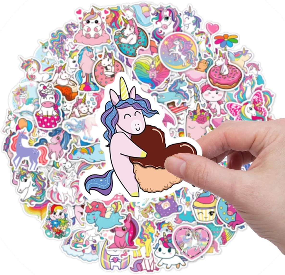 Unicorns Stickers 100 Pcs Waterproof Vinyl for Water Bottles