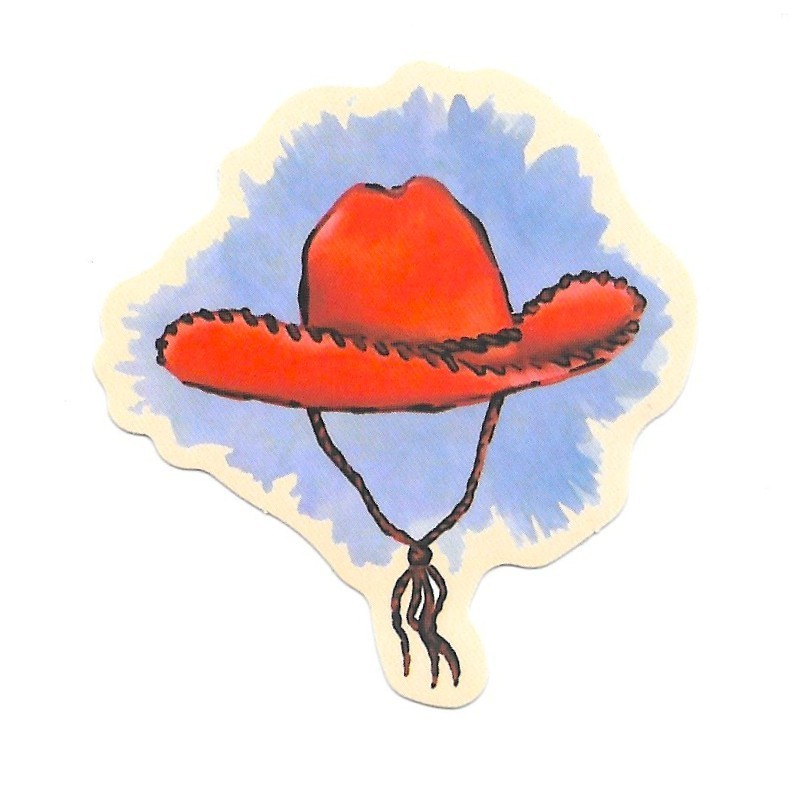Red Cowboy Hat Vinyl Sticker Vintage Western Stetson Retro Fashion Decal