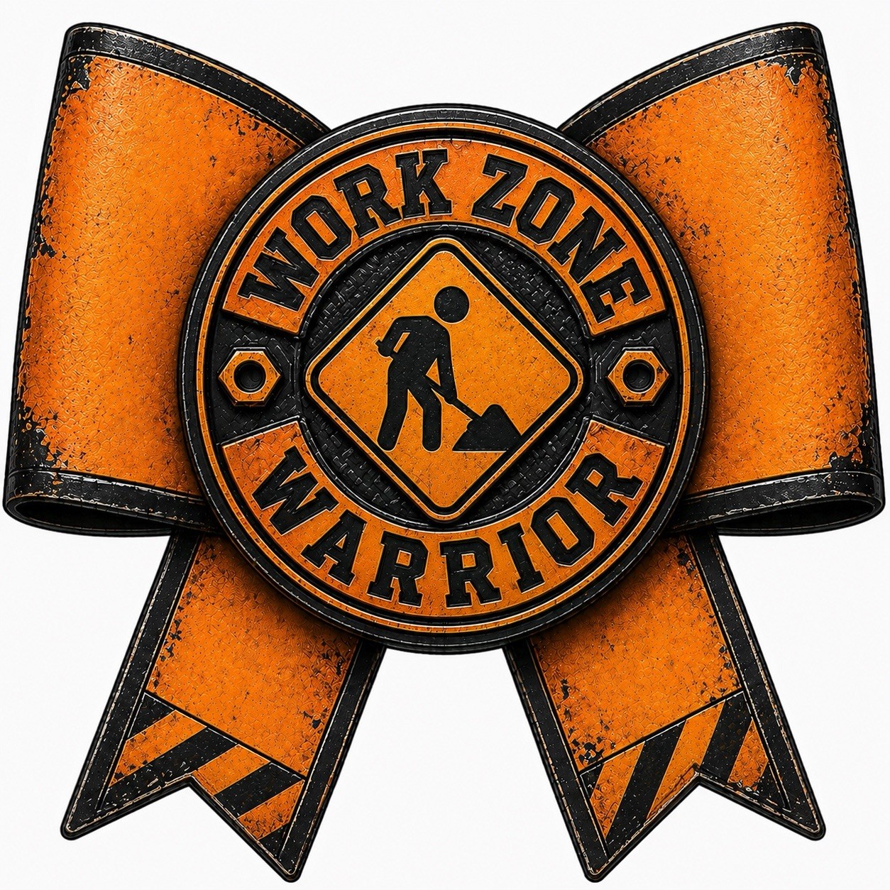 Work Zone Bow Sticker 3” UV DTF Decal Blue Collar Woman Hard Hat Decal