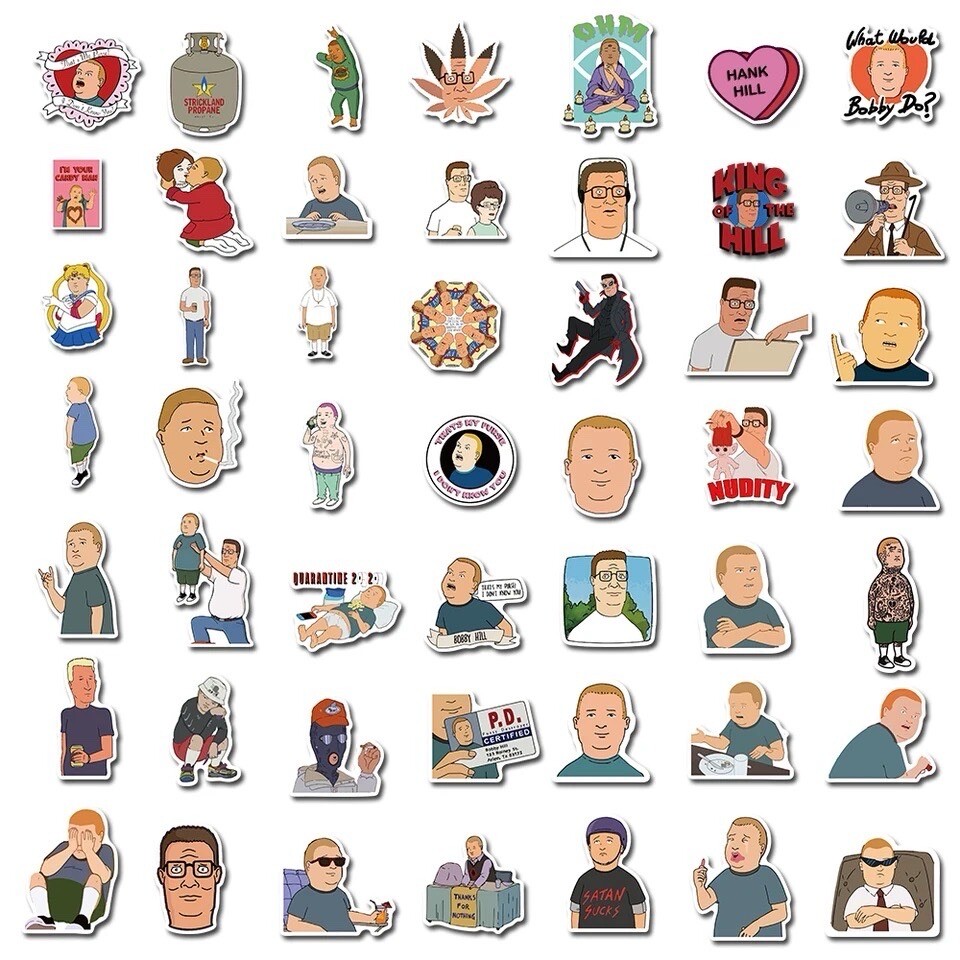 50pk King Of The Hill Stickers Bobby Hill Hank Hill Cartoon Random Funny KOTH50