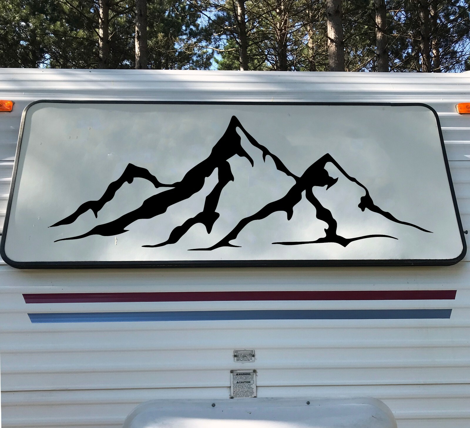 Mountains Skyline V1 Vinyl Decal | Hiking Camping Climbing | Die Cut Sticker
