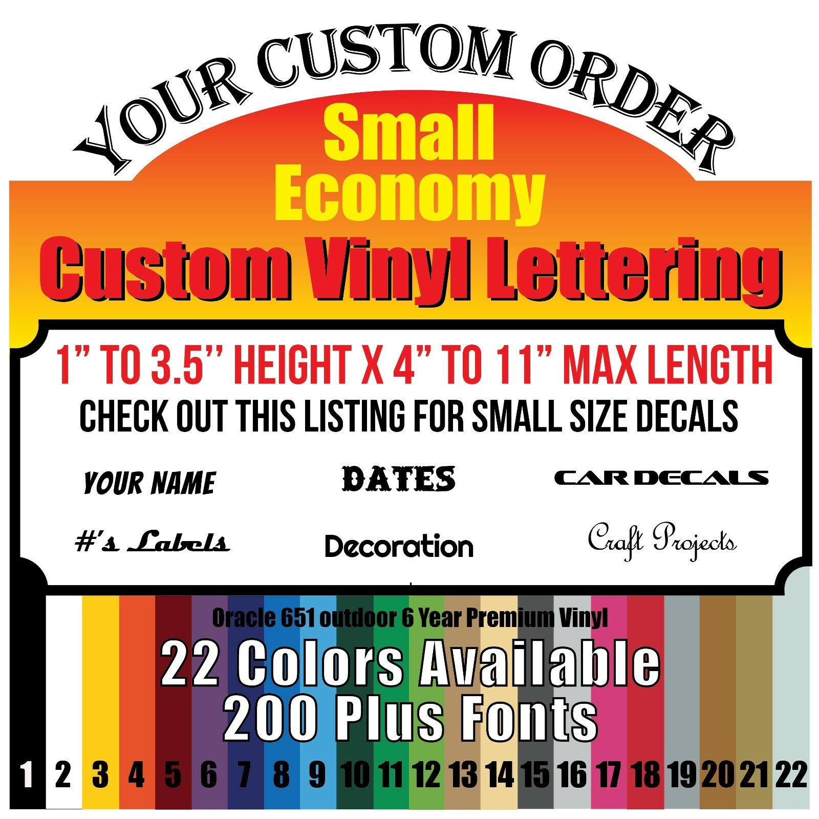 Small Custom Vinyl Text/Lettering Decal personalized window Car Name van