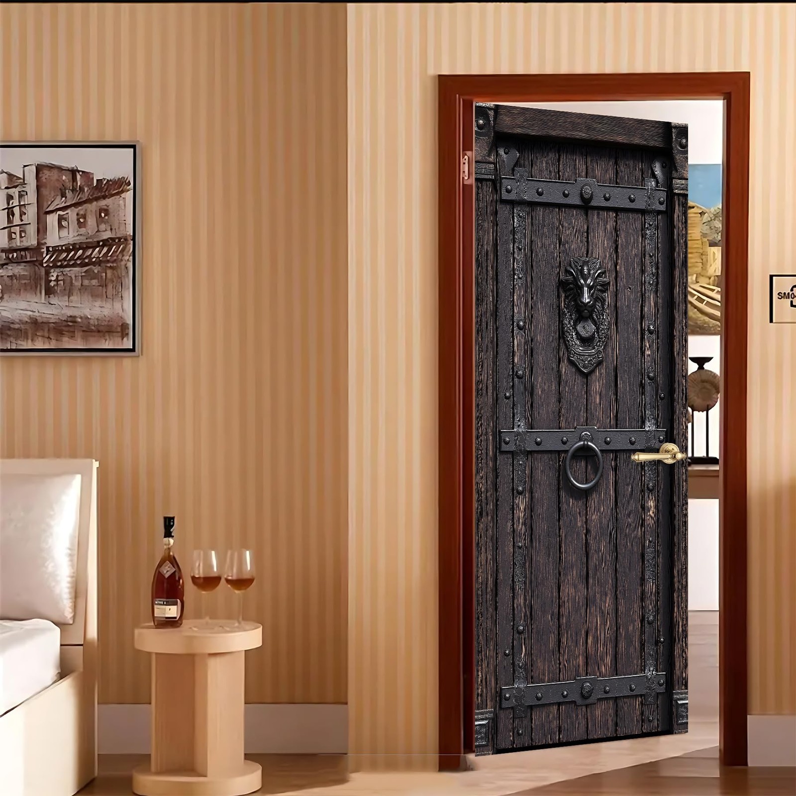BVBOX 3D Door Decals Stickers Peel Stick Wall Murals Vinyl Wallpaper Self-Adh…