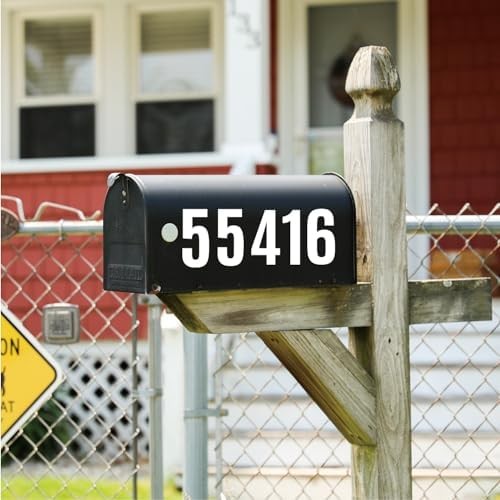 4 Inch Large Size Number Stickers, 5 Sheets Self Adhesive House Numbers for Mail