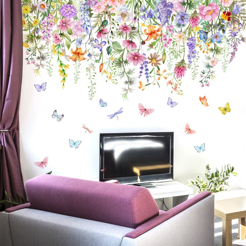 Wall Stickers Clings Decals Home Decor PVC Floral Flower Butterfly Art Bedroom