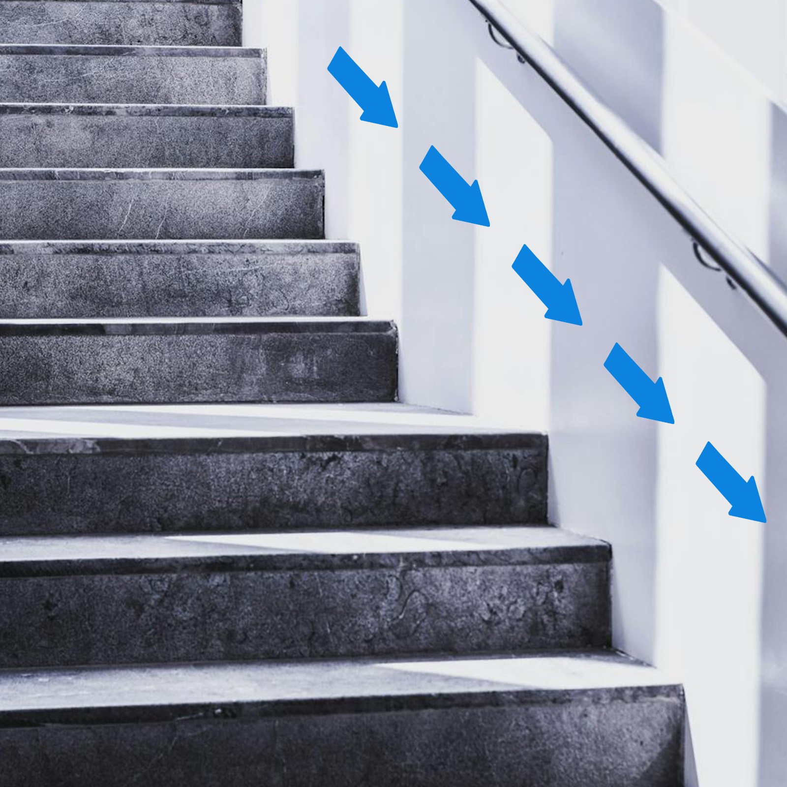 4"x2" Directional Arrow Sticker, 200 Pcs Vinyl Removable Self Adhesive, Blue