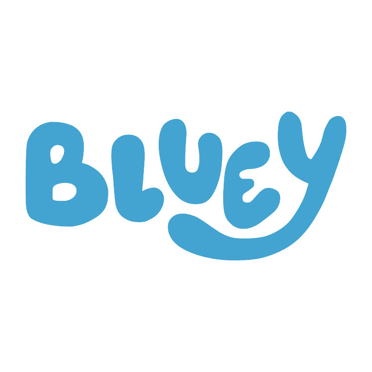 Bluey Logo 3.3" x 1.6" Die-Cut Permanent Vinyl Sticker Decal Oracal 651 Ice Blue