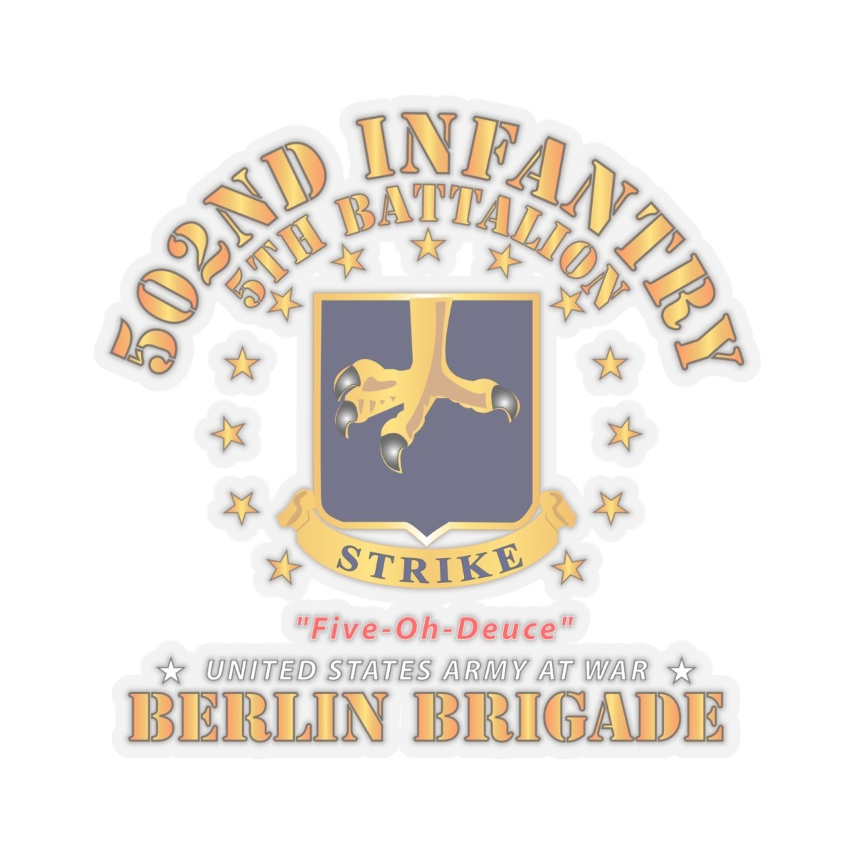 Kiss-Cut Stickers – Army – 5th Battalion 502nd Infantry – Berlin Brigade X 300