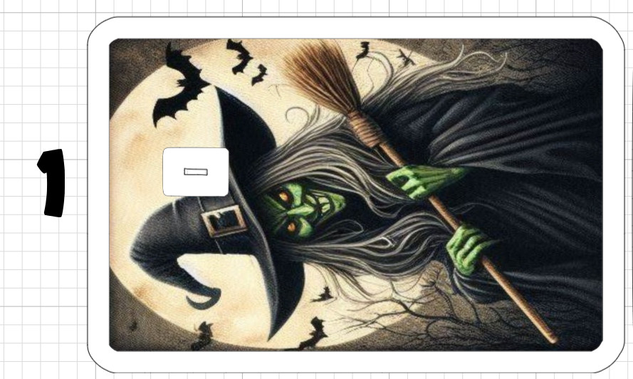 Halloween Credit Debit Card Skins Green Witch Black Pumpkin Haunted Skellington