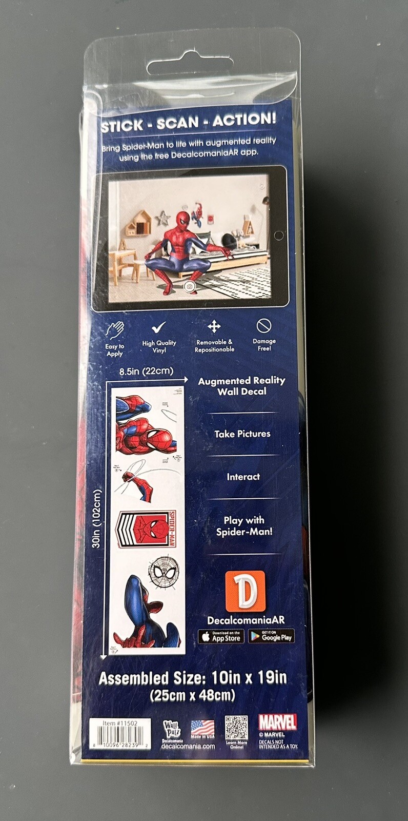 MARVEL Spider-Man Wall Decal – with 3D Augmented Reality Interaction *FREE SHIP*