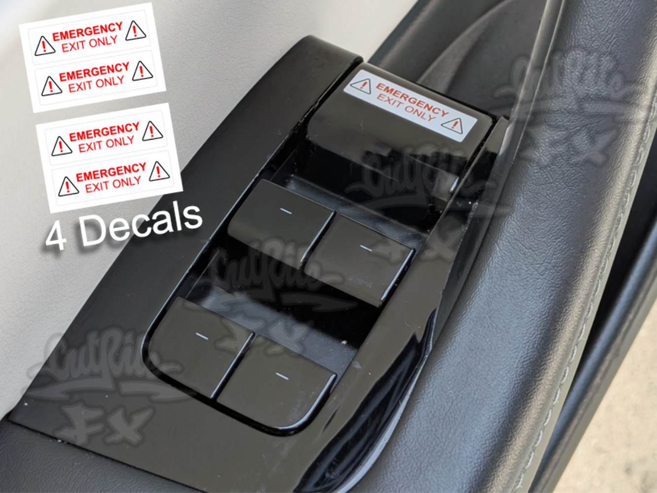 Tesla Emergency Handle Door Warning Label – Emergency Exit Only Stickers Model 3