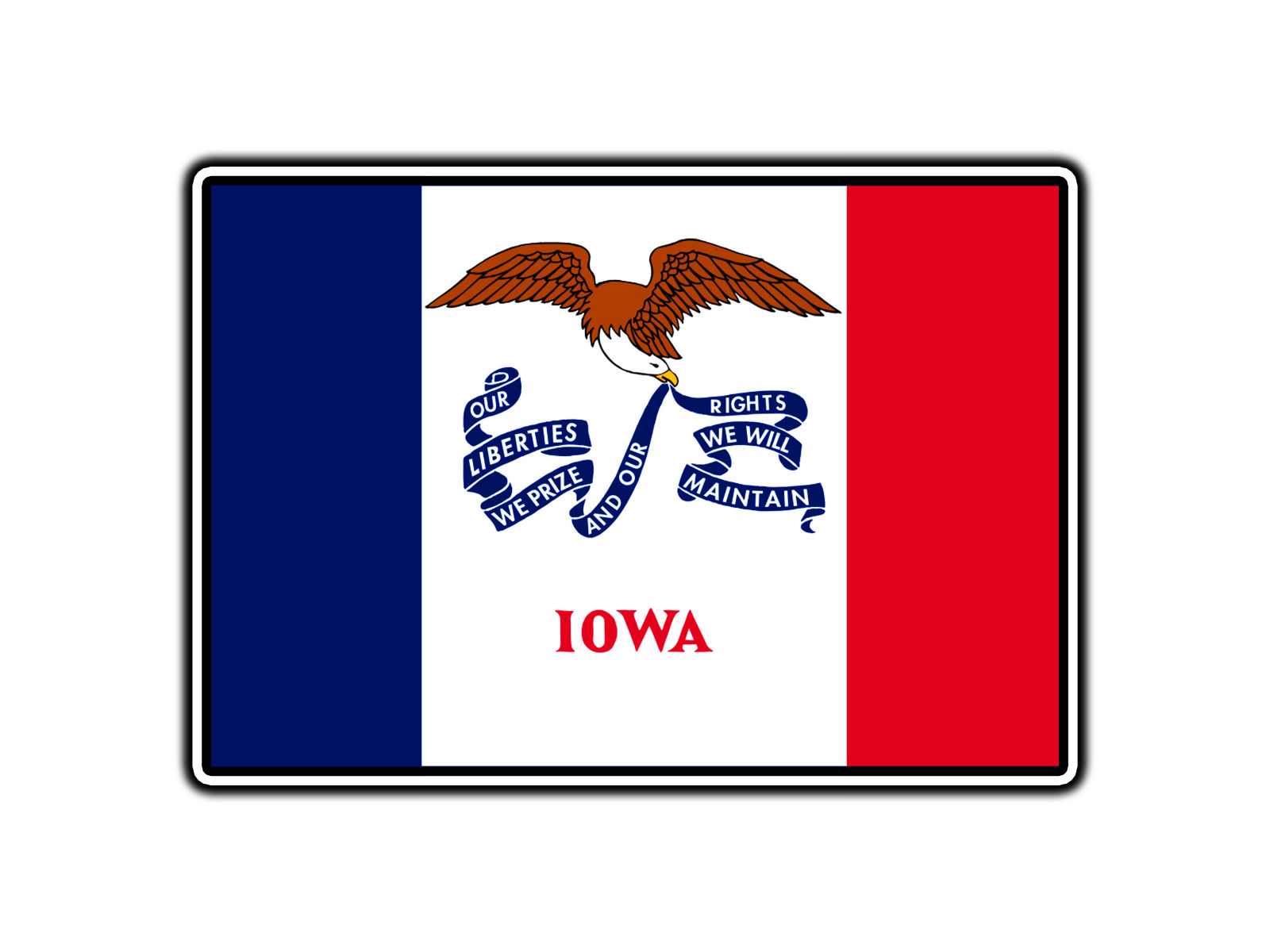 Iowa State Flag World Country Sticker Waterproof Vinyl Decal Die-Cut Car Laptop