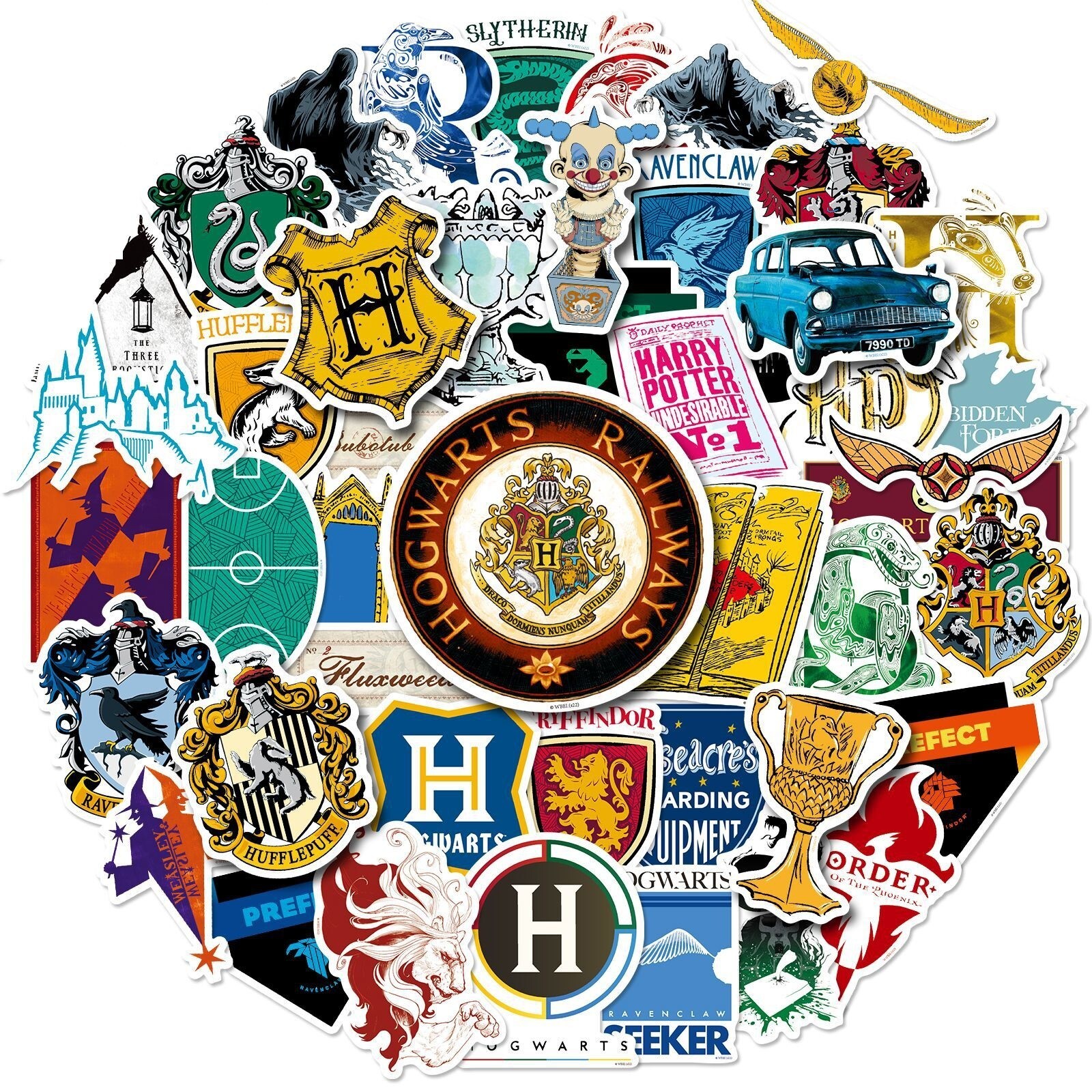 50pcs Harry Potter Vinyl Stickers, Waterproof Non-residue High Quality