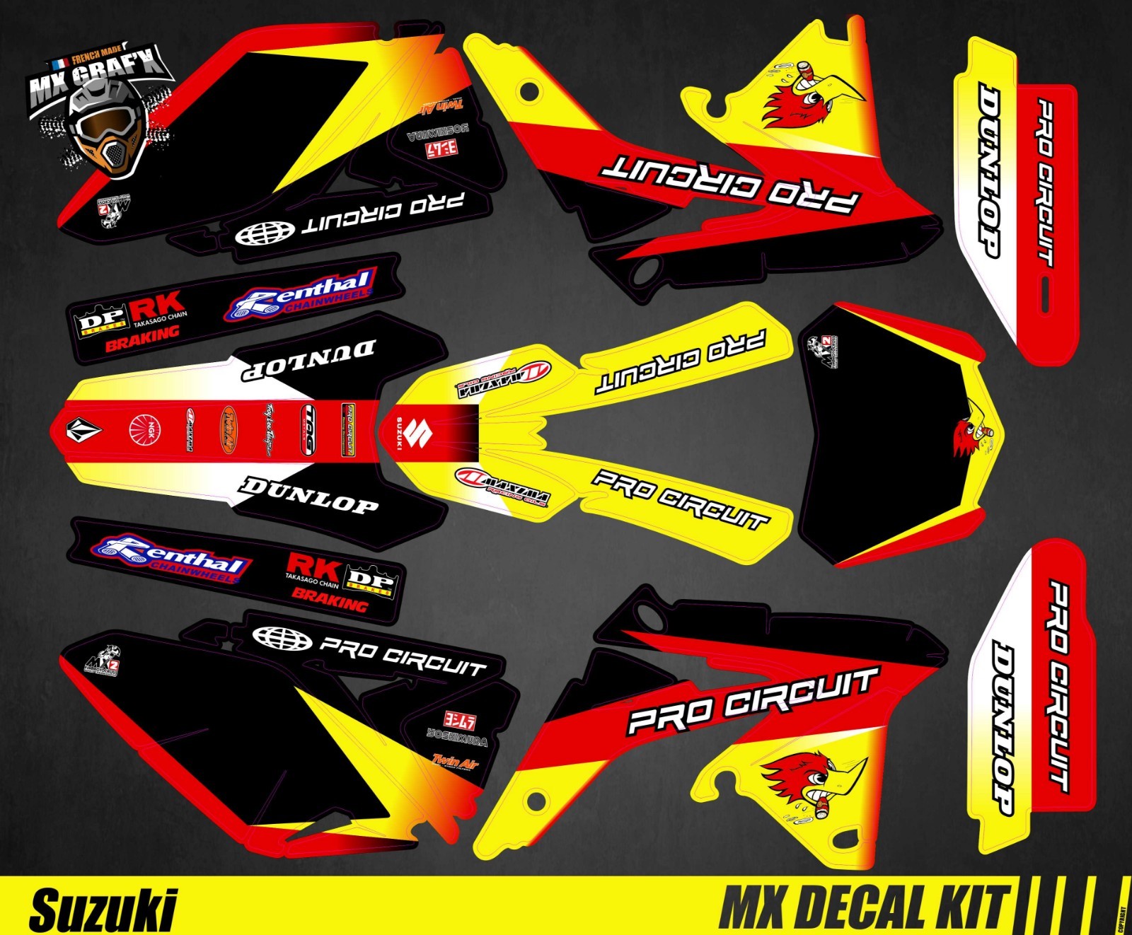 MX Decal Kit For Suzuki RM-Z – PROCIRCUIT