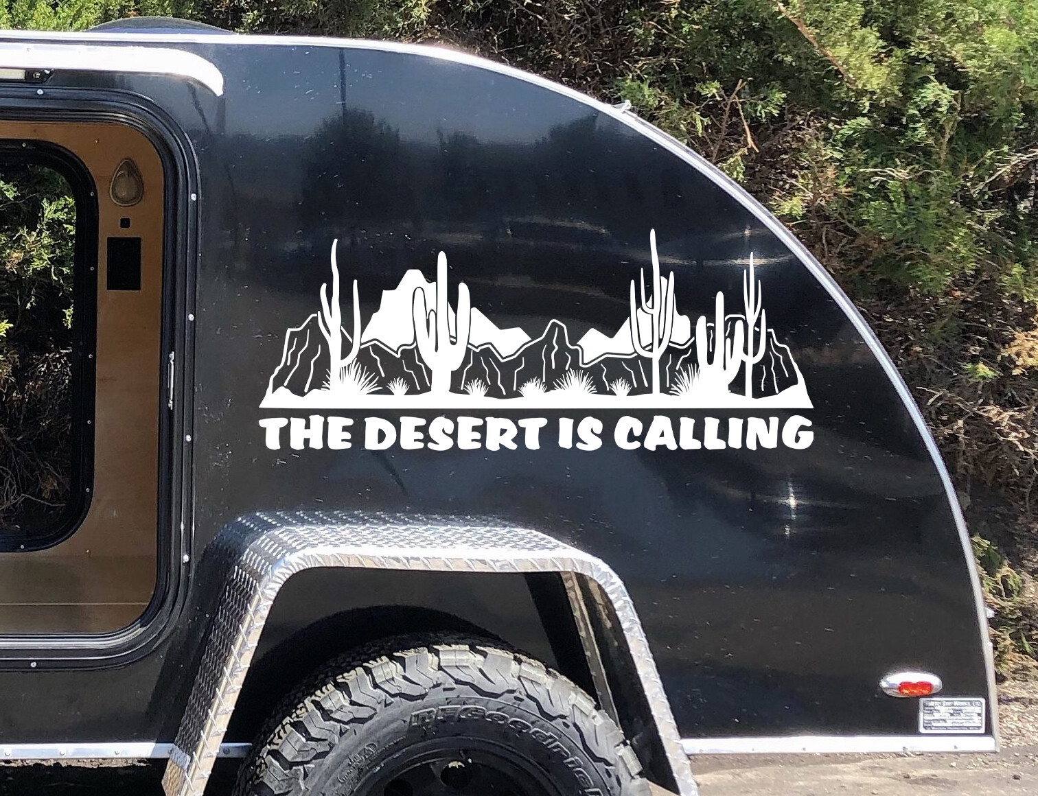 The Desert is Calling Vinyl Decal V2 – Cactus RV Camper Graphics Scene – Die Cut