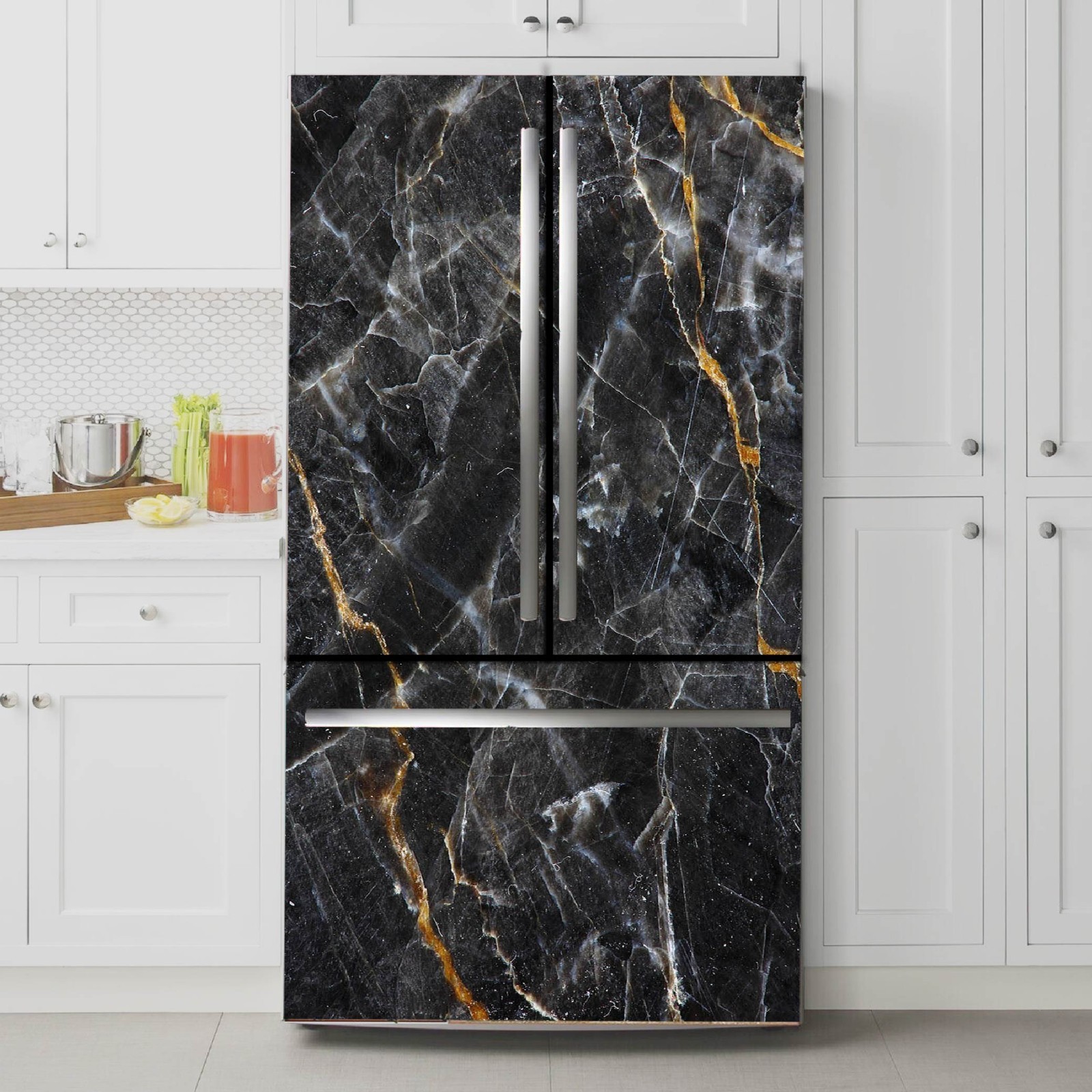 Marble Fridge Wrap Peel and Stick, Instant Kitchen Makeover