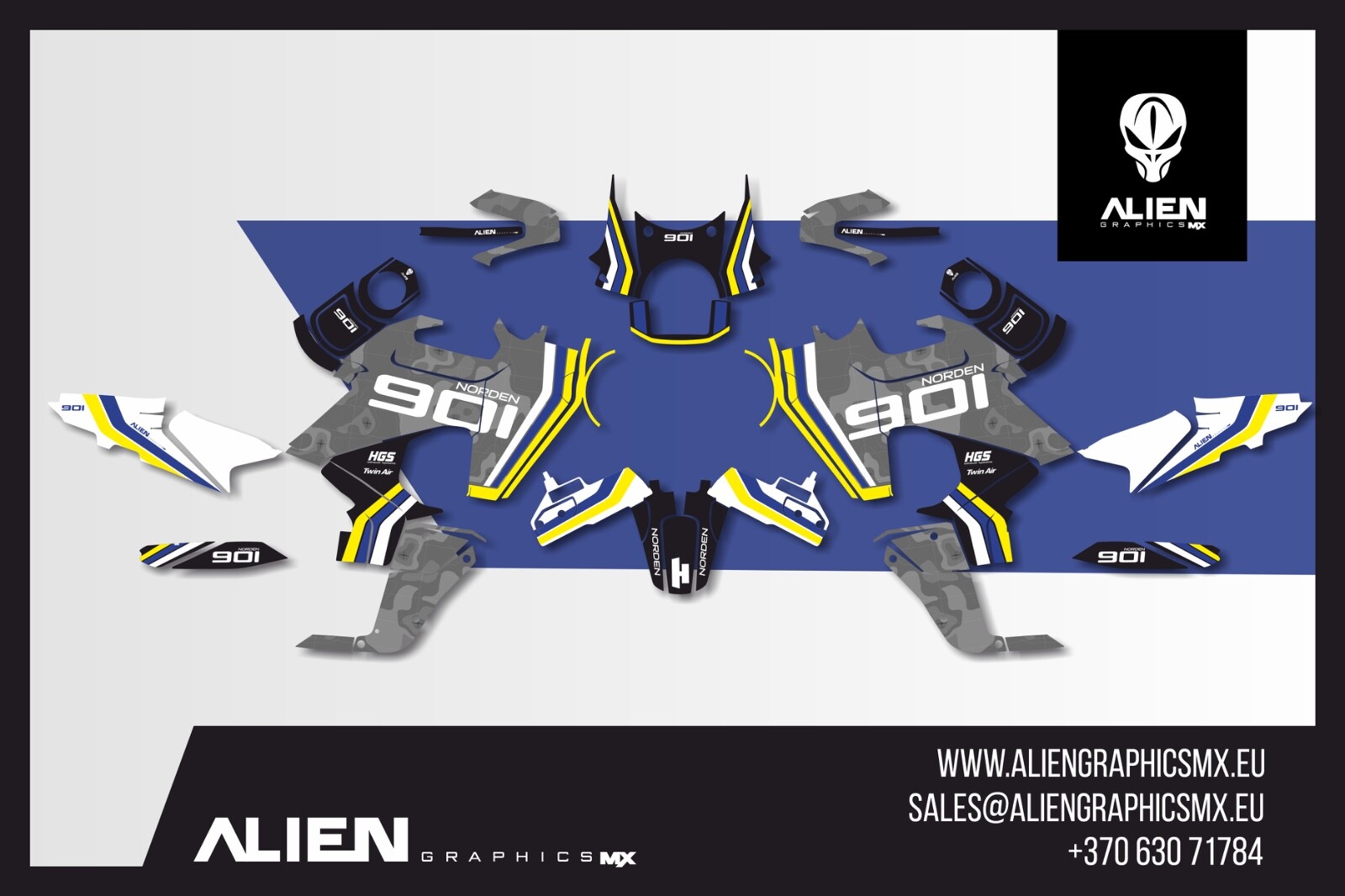 Husqvarna Norden 901 2021-2024 Atv Graphics Kit, Decal, Sticker Grey