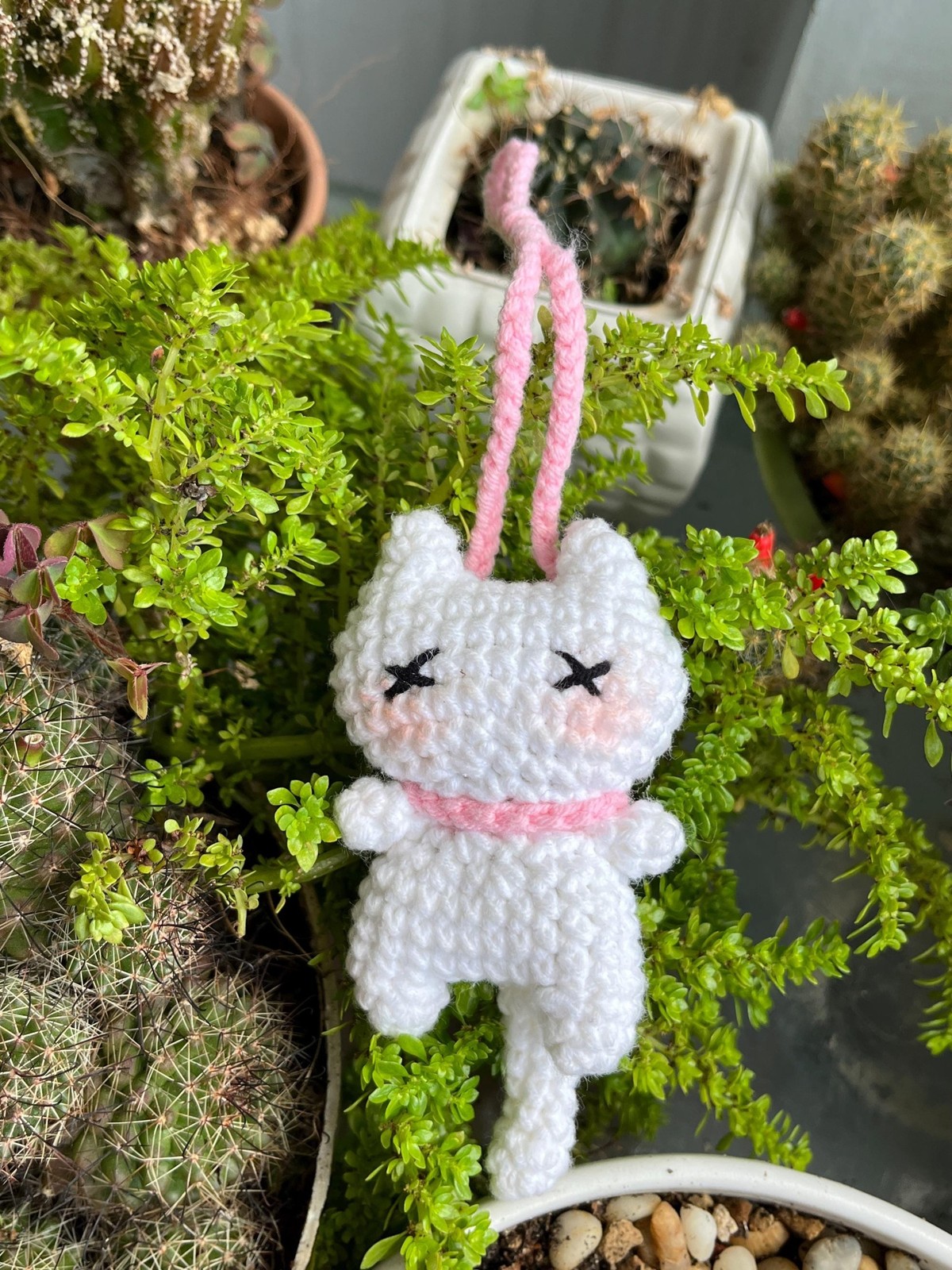 Crochet Cat Keychain, Cute Amigurumi Cat Bag Charm, Handmade Gift