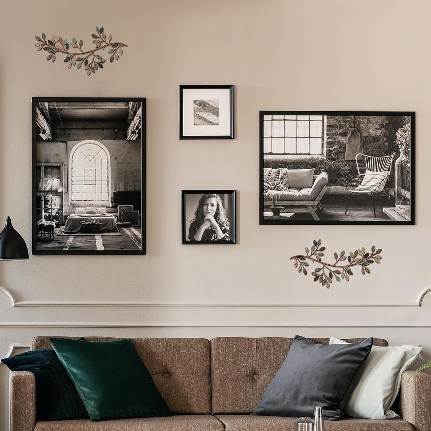 Metal Leaf Wall Art: 2-Piece Wrought Iron Sculptures for Sophisticated Spaces
